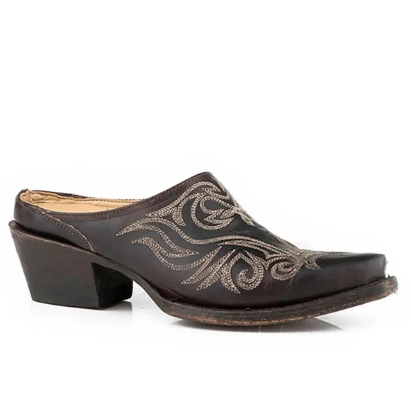Corral Shoes - Corral Black Embroidered Mules